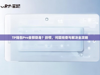 TP钱包Pro金额隐身？别慌，问题排查与解决全攻略