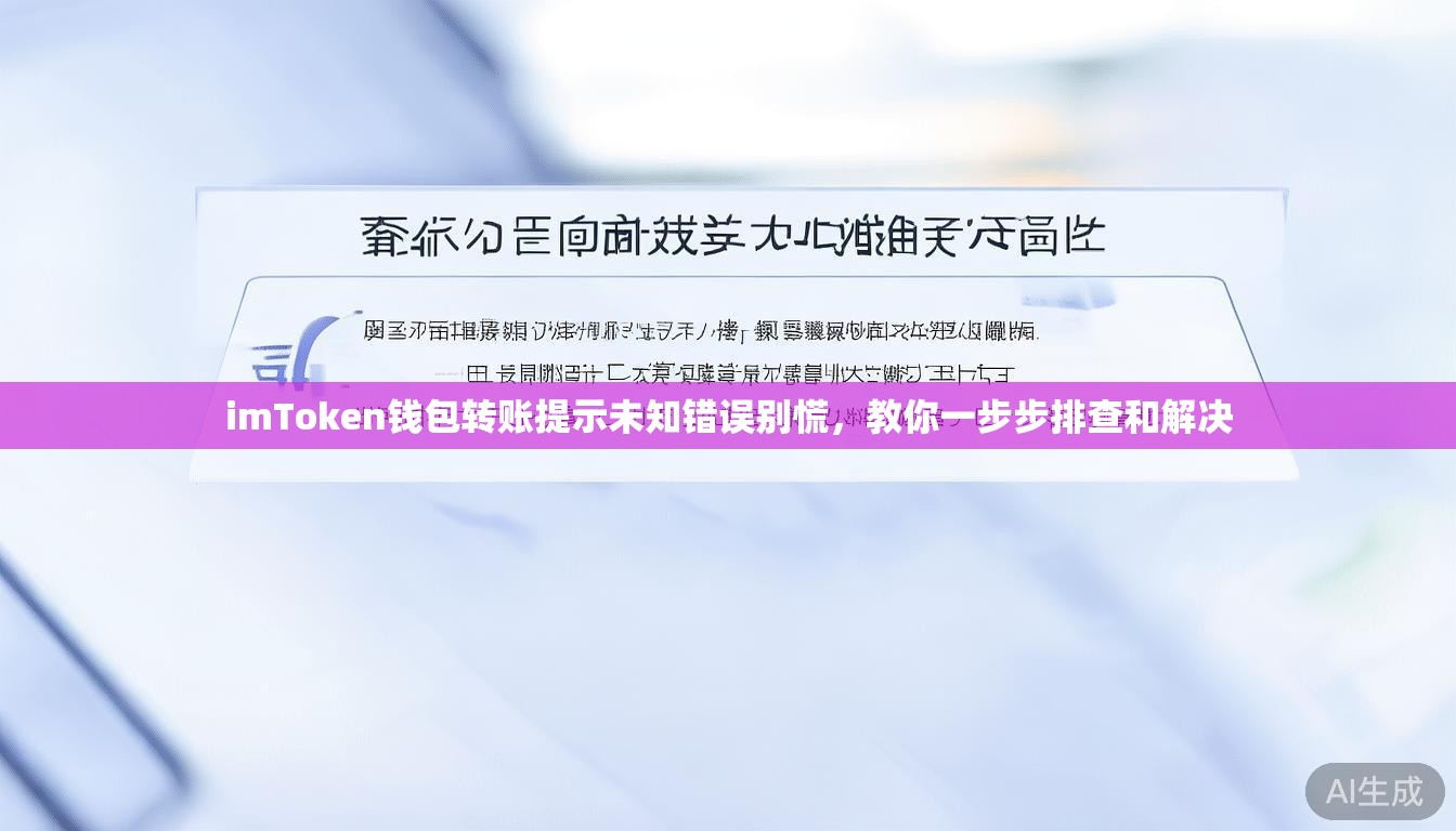 imToken钱包转账提示未知错误别慌,教你一步步排查和解决 imToken钱包转账提示未知错误别慌,教你一步步排查和解决