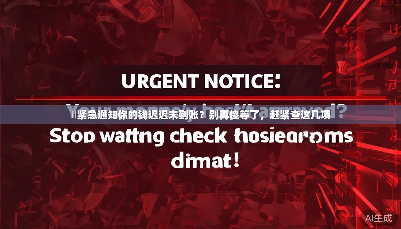 ️紧急通知你的钱迟迟未到账？别再傻等了，赶紧查这几项